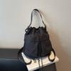 Slack Backpack Bag Women's New Spring and Summer Versatile Canvas Shoulder Messenger Bag Portable Bucket Bag