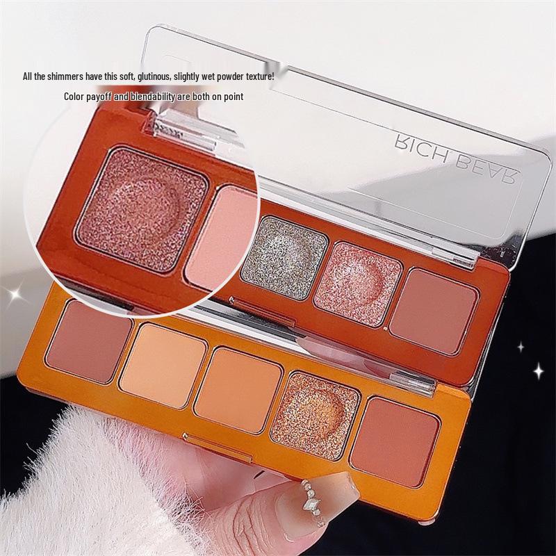 RICH BEAR Palette Ombretti Cinque Colori Autunno/Inverno & Illuminante Opaco Schiarente Sotto gli Occhi