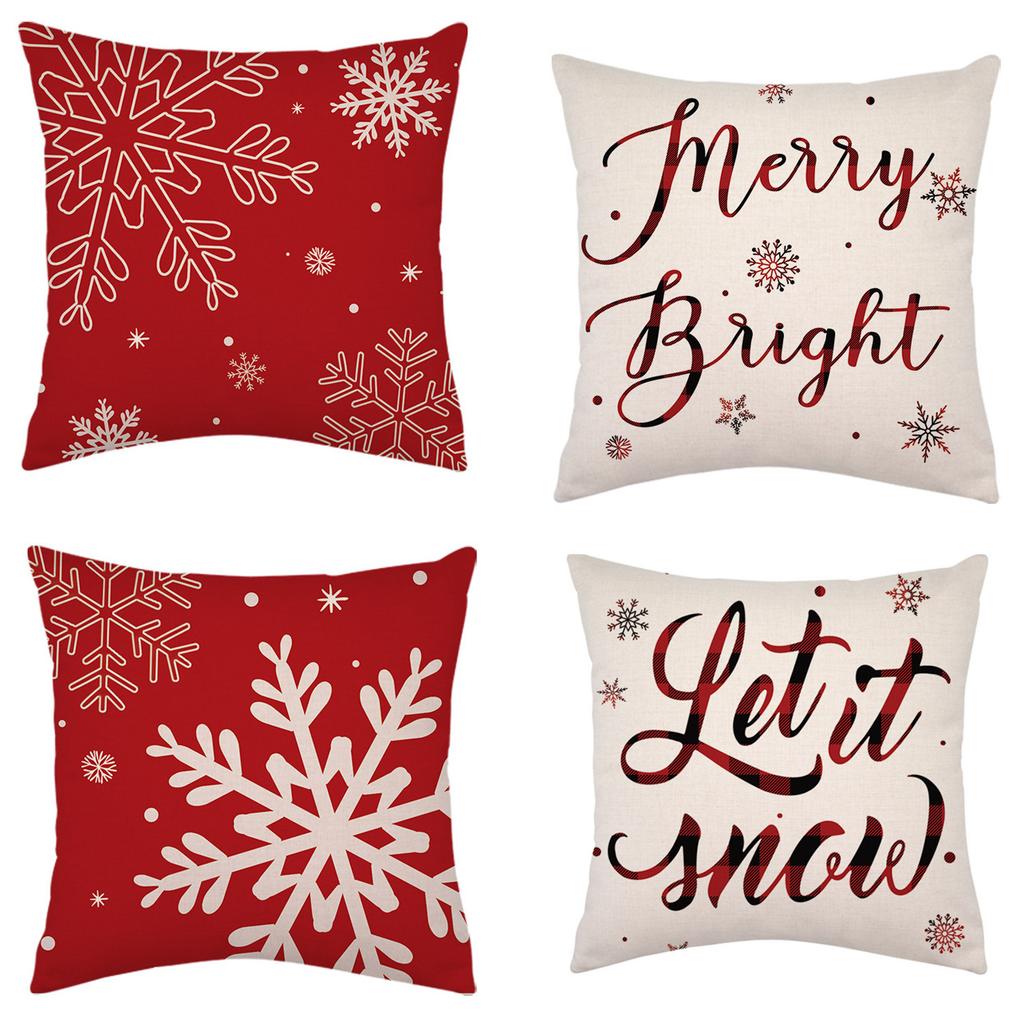Popular Christmas Pillowcases for Holidays Santa Claus Linen Home Decoration Pillowcases