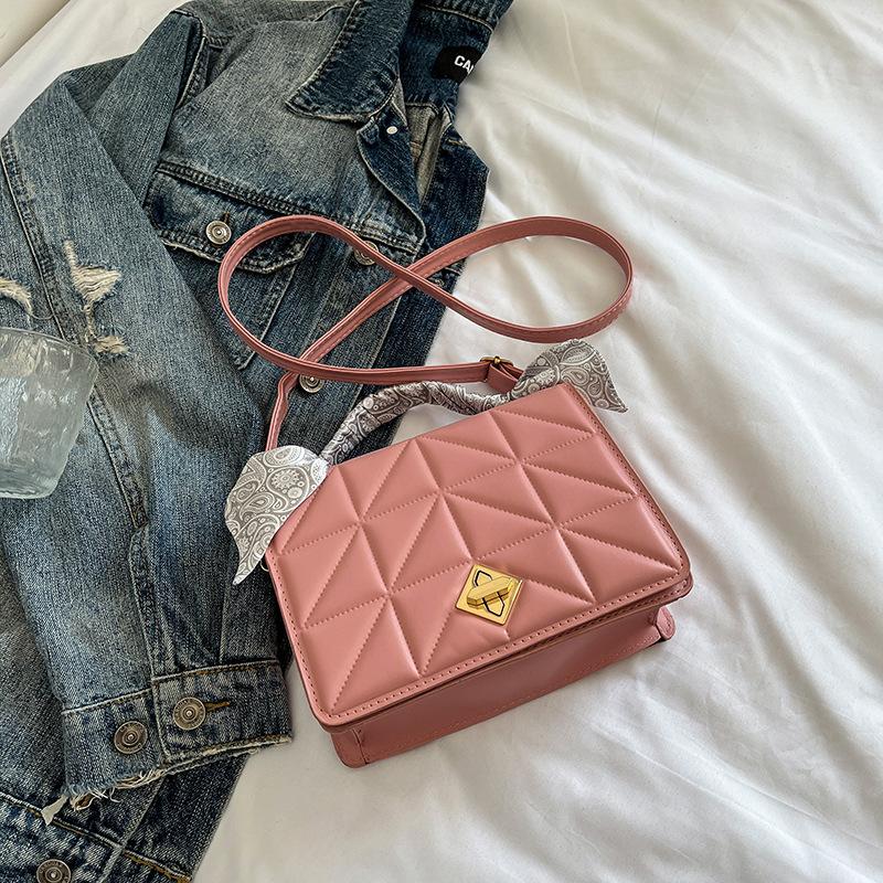 

Simple and popular texture small square bag women 2025 new trendy spring and summer fashion high-end chain messenger bag versatile розовый