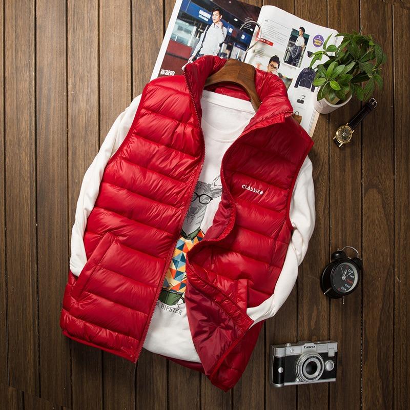 

Cotton vest men s autumn and winter new men s cotton vest green couple vest men s large size horse padded cotton clothes tide S червоний