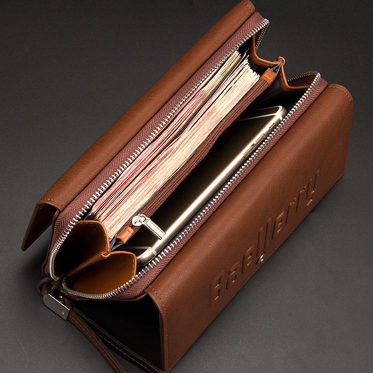 Men's Long Wallet - European & American Style, Multi-functional Card Holder, High-Capacity Clutch