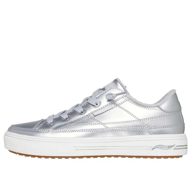 Skechers Arch Fit Arcade - Glistening Gal Удобные Универсальные Модные Кроссовки Средней Высоты Женские кроссовки Серебристый 177215-SIL 36