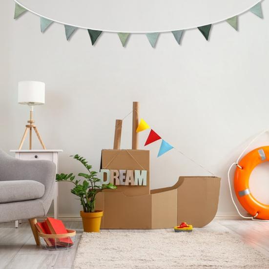 Vimpelbanner Vimpelflagg Barneromsgirland Stoff Babybanner Trekantvimpler Streamers