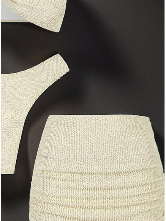 2025 European & American One-Shoulder Bikini Set with Sexy Hollow-Out Design