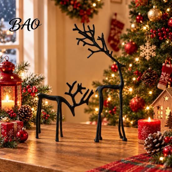 Tisch-Weihnachtsdeko Rentierstatue, Kleine Hirschskulptur Figur, Modern Elegant Kreativ für Tischplatte, Kaminsims, Wohnzimmer,