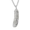 Hawaiian Jewelry Necklace, Stainless Steel (Surgical Stainless Steel), FeatherWing Design, Openwork Scroll Pattern, 50cm Cable Chain.