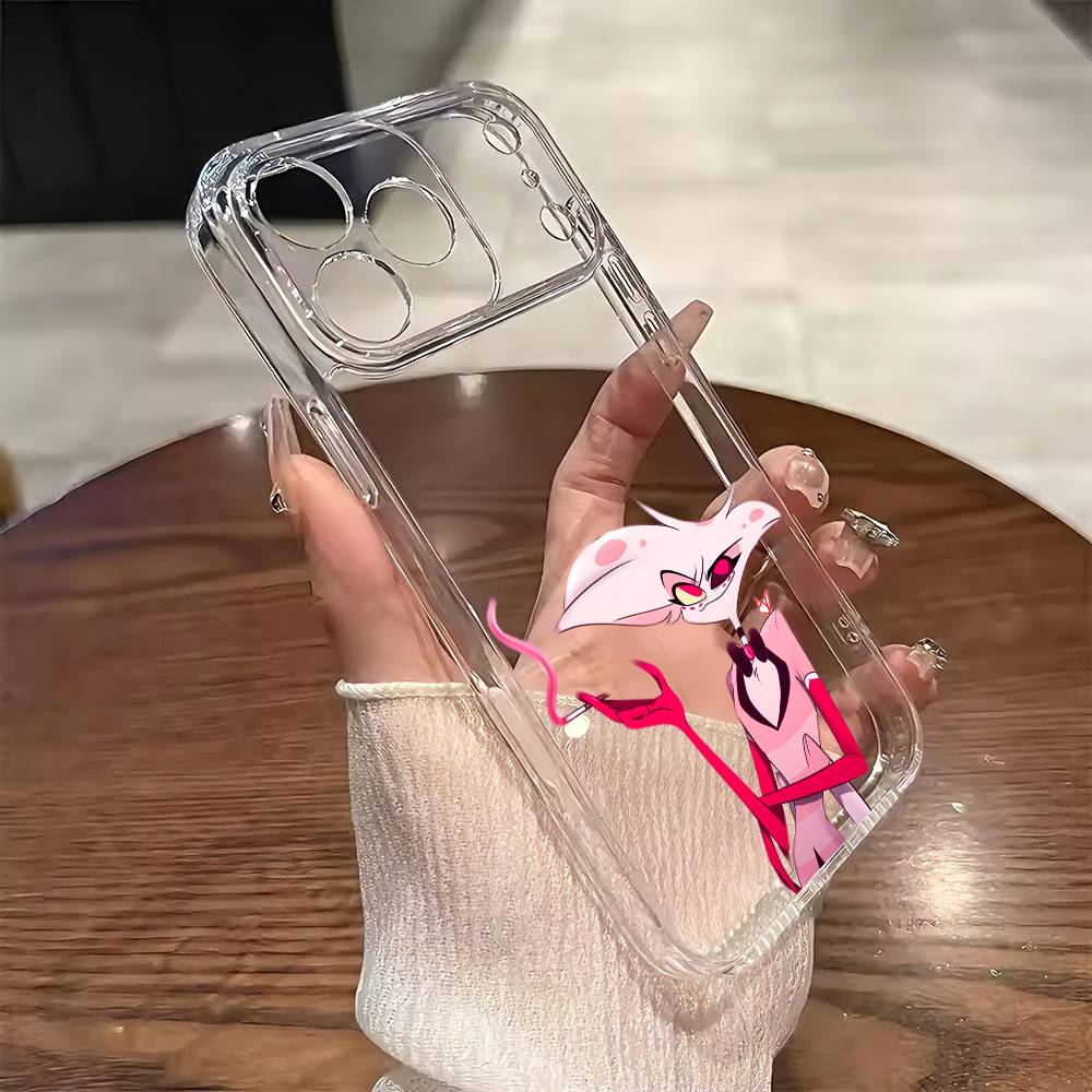 H-Hazbin H-Hotel Angel Dust Phone Case For iPhone 17 16 15 14 13 12 11 Mini Pro Max Plus Transparent Cover