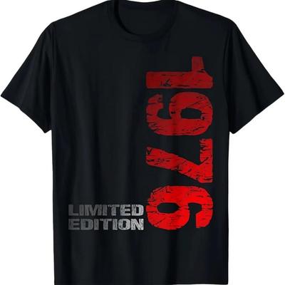 1976 Limited Edition Retro Tshirt 45 Years Collection Retro 70s80s Style Neutral Round Neck Tshirt for Men and Women