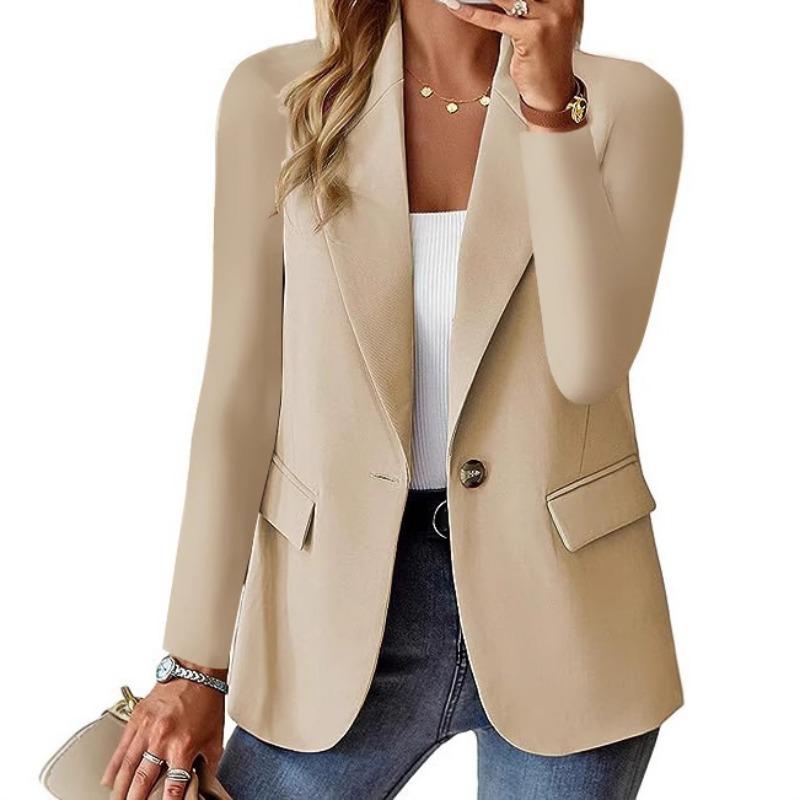 2025WISH Popular Autumn Long-sleeved Solid Color Cardigan Blazer for Women