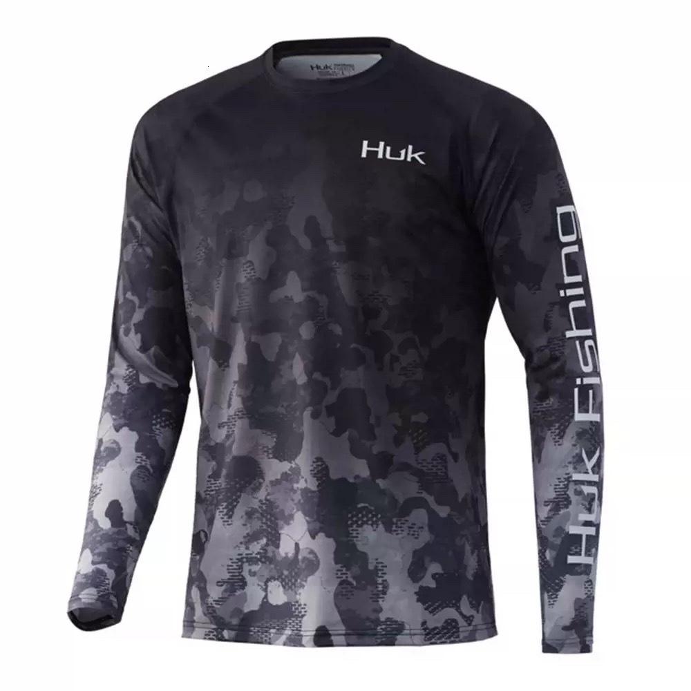 HUK fishing suit 2024 summer new upf + 50 ice silk light and breathable quick-drying fishing long-sleeved T-shirt fishing suit