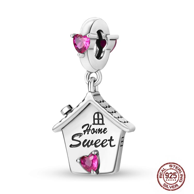 Copper Charms Great Love Mother Family Sister Pink Heart Tulip Cha Beads Fit Original Bracelet Diy Mother'S Day Jewelry Gift