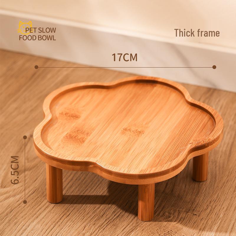 

Керамическая миска-медленнее для кошек и маленьких собак против удушья с деревянной подставкой, предотвращает появление черных точек на подбородке и защищает шею.