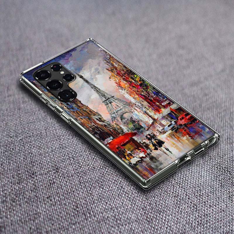 

Artist London Painting Oil Painting Phone Case For Samsung Galaxy S24 S23 S21 S20 FE S22 S26 Ultra S25 Edge S10 Plus Cover Clear Samsung S10 Plus