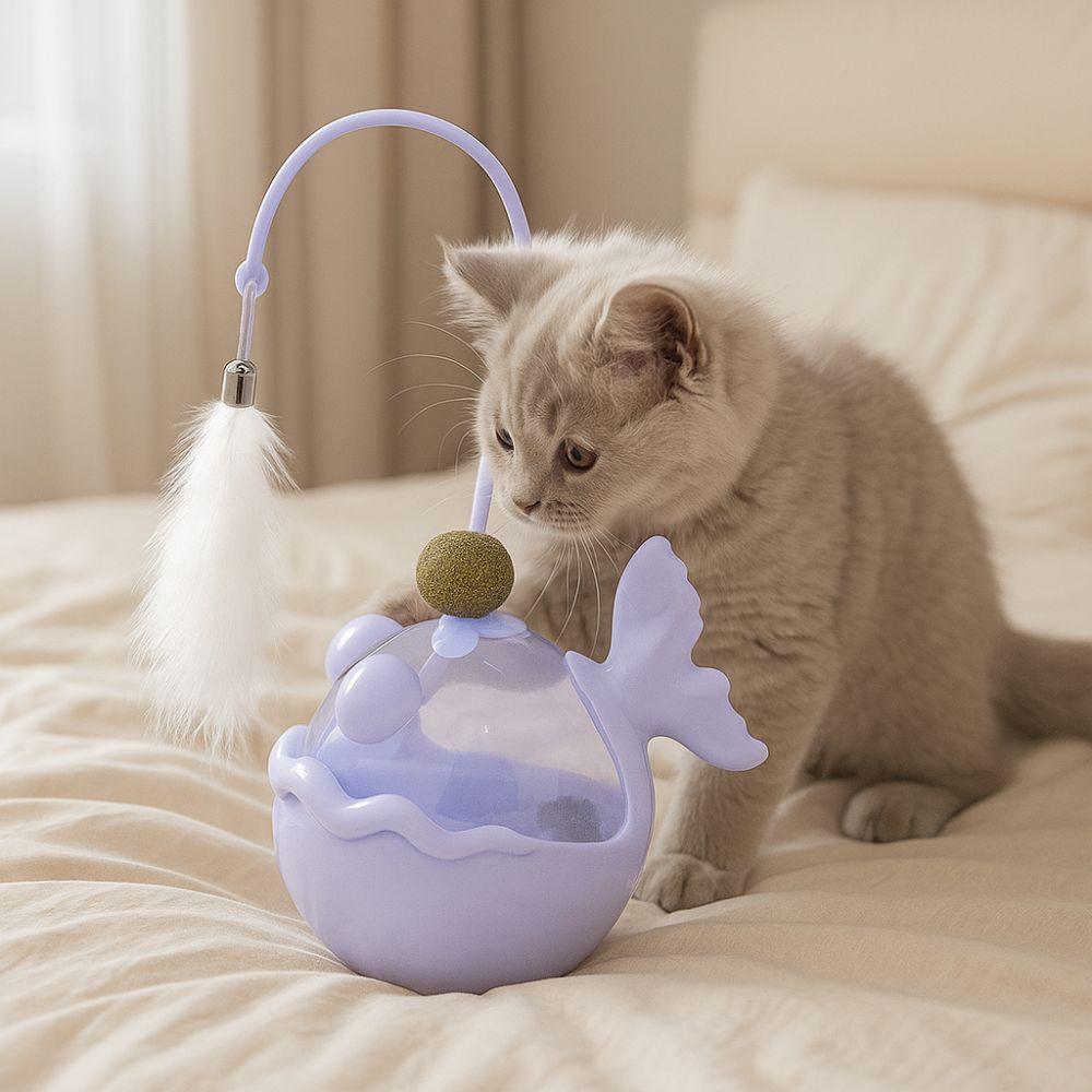Fish Shape Cat Treat Dispenser Plastic Interactive Cat Toy Cat Leakage Food Toy  Interest