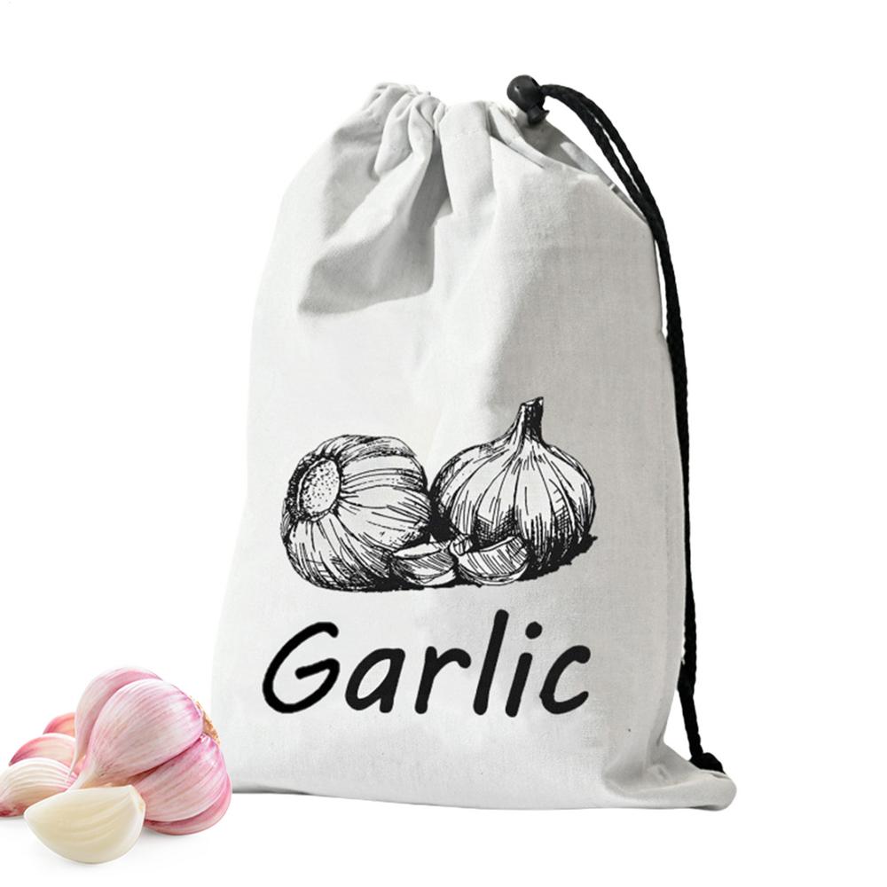 Reusable Produce Bags Washable Canvas Onion Potato Storage Bag Reusable Washable Sack Drawstring Large Food Container Vegetable