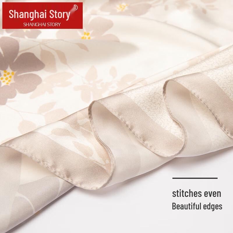 Shanghai Story 100% Mulberry Silk Square Scarf
