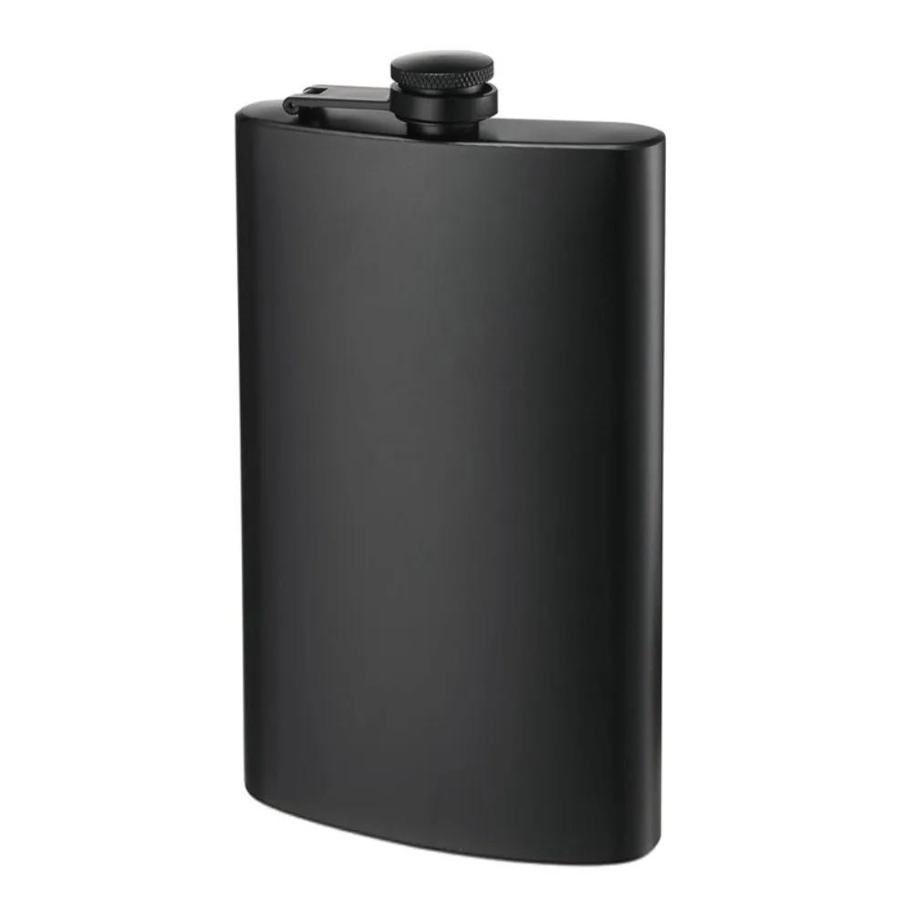 Portable 6/8/12 Oz Black Pocket Flagon Flat Durable Hip Flask Stainless Steel Mini Liquor Flask Outdoor