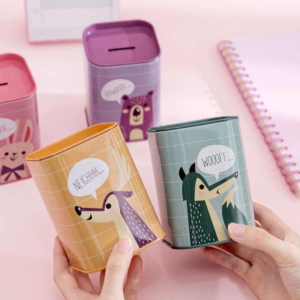 Tinplate High-Capacity Giraffe Animal Toy Cash Cabinet Money Box Metal Piggy Bank Coin Box Cash Box