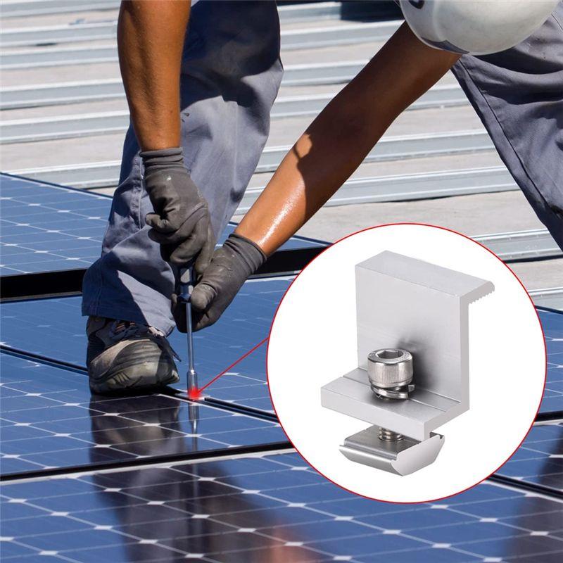 A60Z4 Pieces Solar Module Holder End Clamp Kit Solar Panel Edge Clamp Brackets Adjustable Solar Panel ,30Mmmay