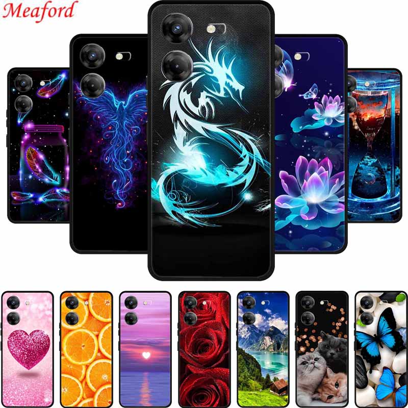 For Tecno Pova 5 Phone Case 6.78" Coque Black Bumper Silicone Soft Back Cover Case For Tecno Pova 5 Case Pova5 Funda Para Capa