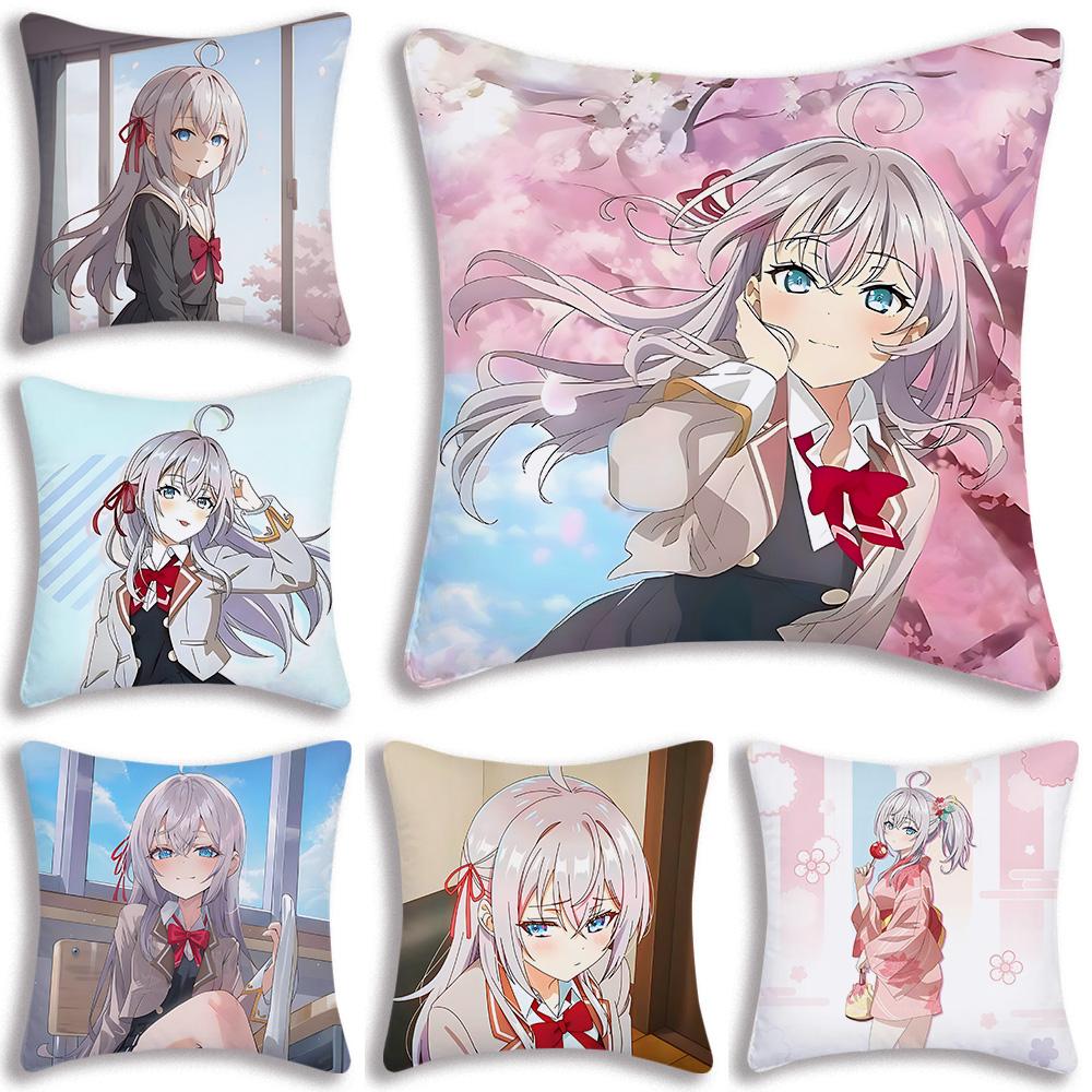 Alya Speaks In Russian Masachika Pillow Covers Cartoon Sofa Decorative Home Double-Sided Printing Short Plush Cute Cushion Cover