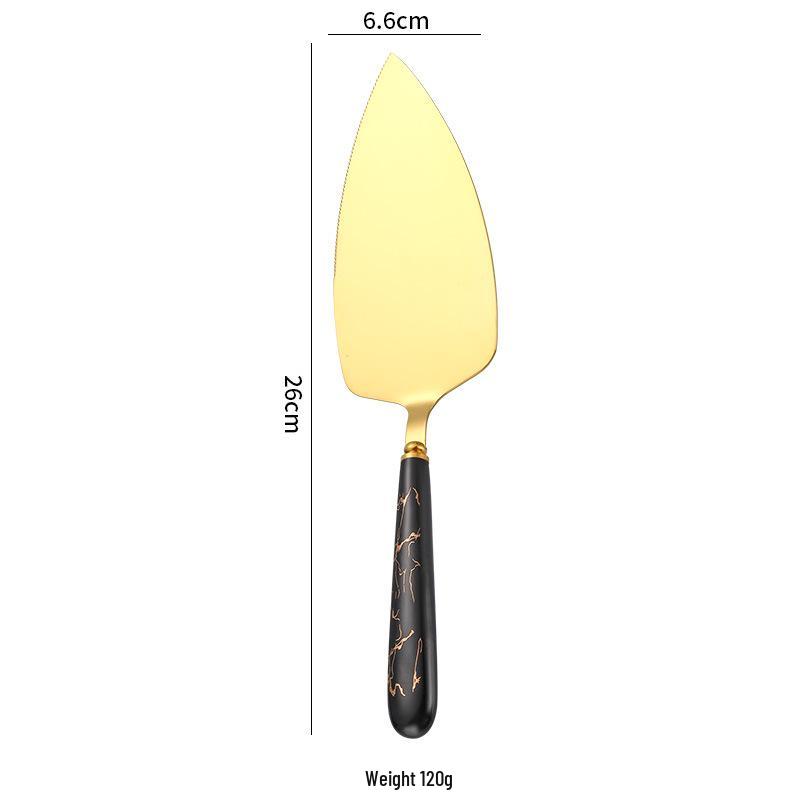 Stainless Steel Cake & Cheese Knife Set with Ceramic Handle - Includes Spatula, Pizza, and Pastry Knives in Gift Box