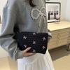 Multi-functional Bow Cosmetic Bag Embroidery Sanitary Napkin Storage Bag Sweet Toiletry Bag  Women