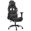 Gaming Chair with Footrest Black and Camouflage PU Leather