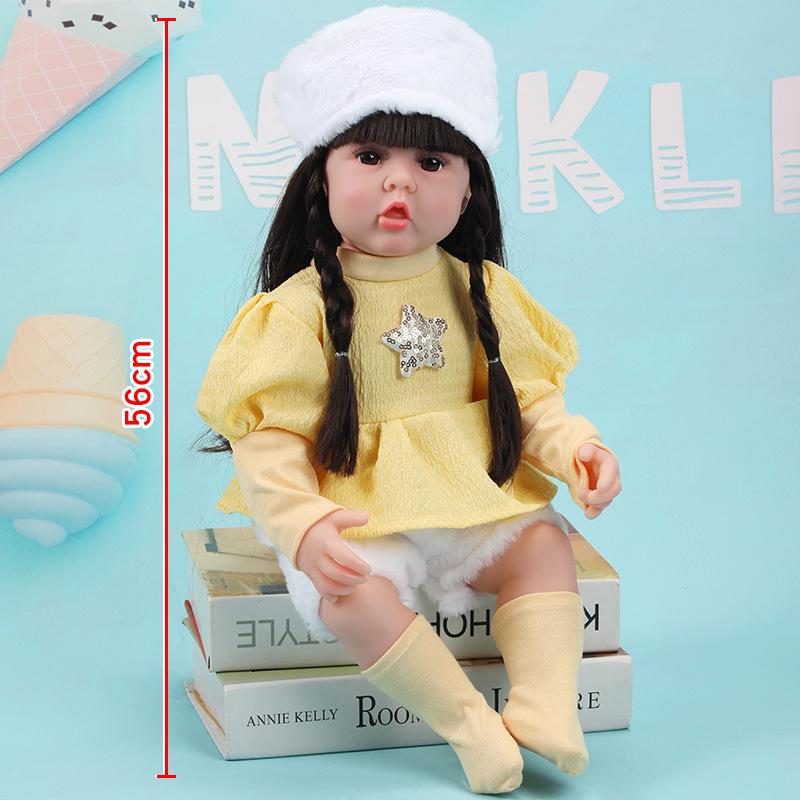 56cm Reborn Simulation Barbie Baby Doll Gift Set - Soft Gel Toy for Girls