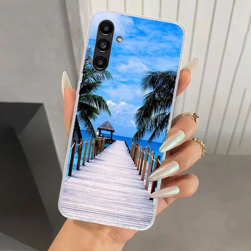 Summer Beach Sunset Sea Palm Tree Phone Case for Samsung Galaxy A16 A26 A36 A56 A15 A25 A35 A55 A14 A24 A34 A54 A13 A23 A33 A53