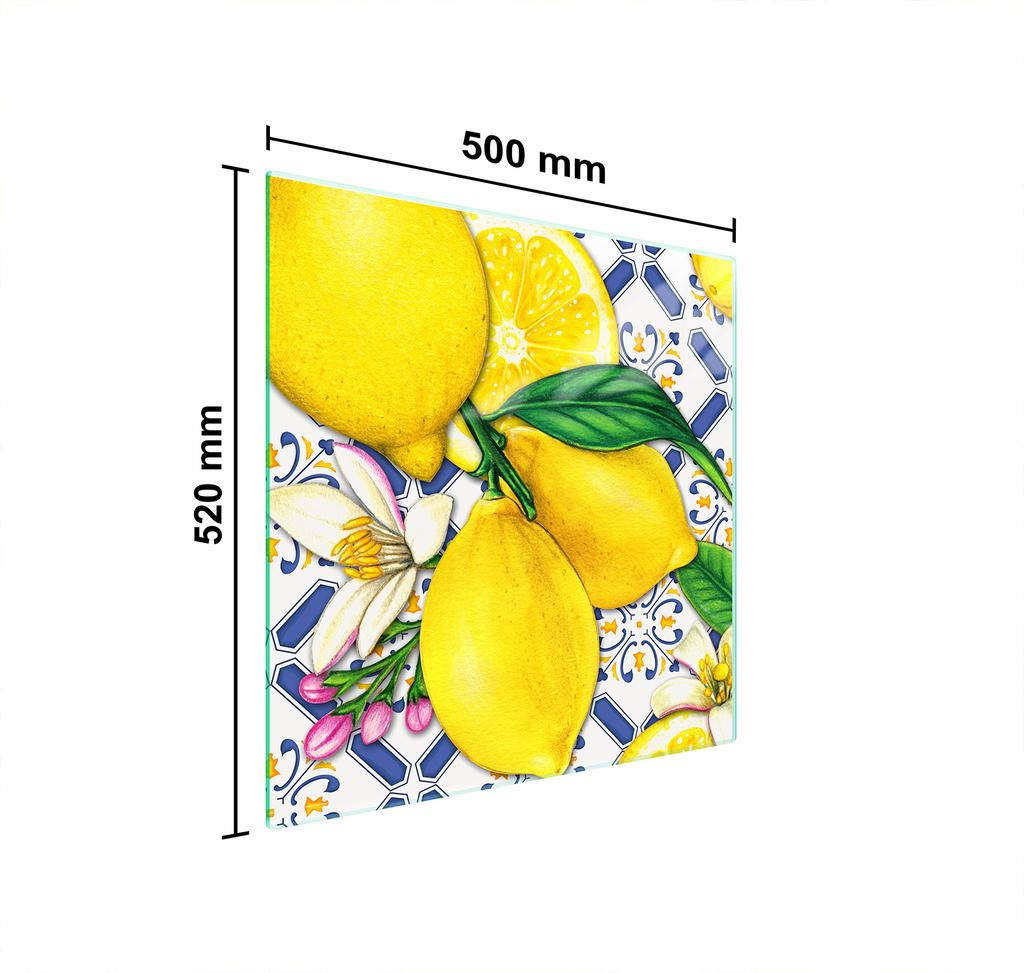 GLAS-KOCHFELD-SCHUTZPLATTE 50x52 ZITRONEN