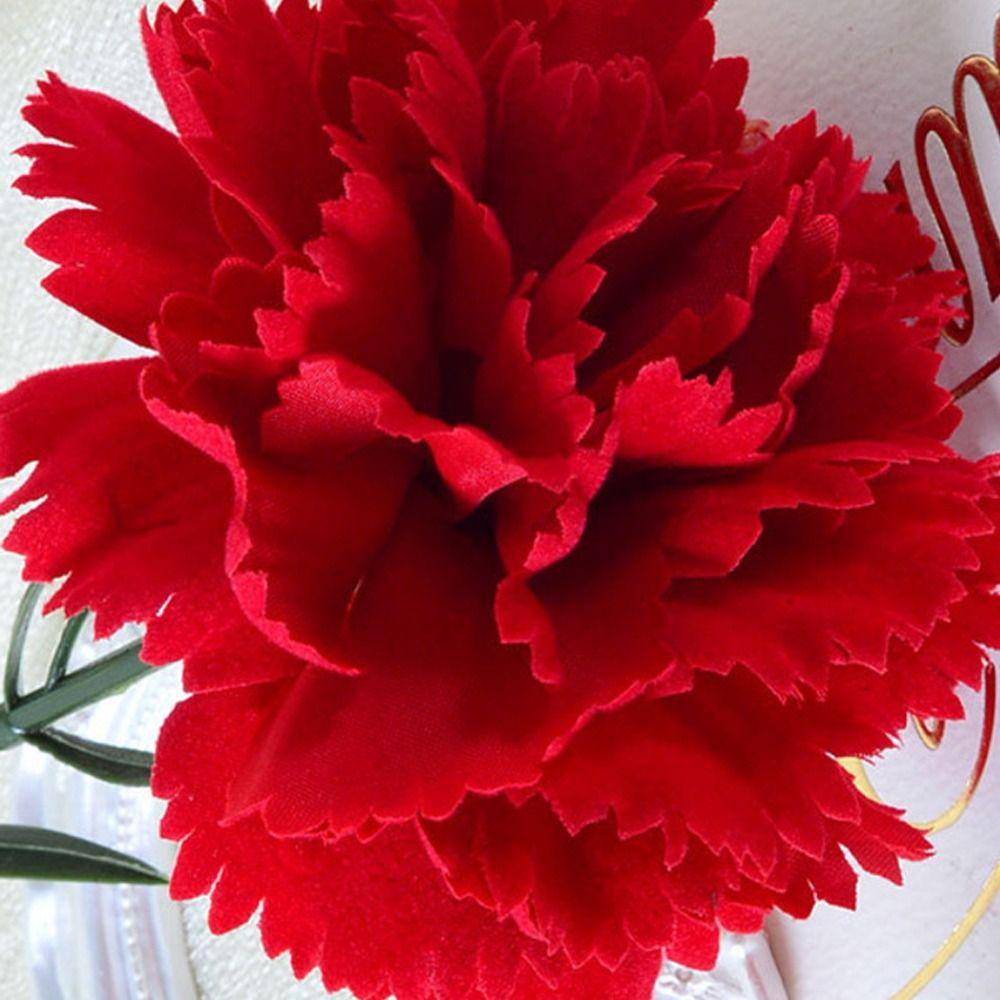 DIY Craft Artificial Red Carnations 54cm Fake Plants Simulation Carnation Flower  Garden