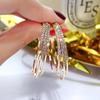 Geometryczne wiszące kolczyki wiszące Rhinestone Fashion Dzikie kolczyki w kształcie koła w kształcie litery C dla kobiet