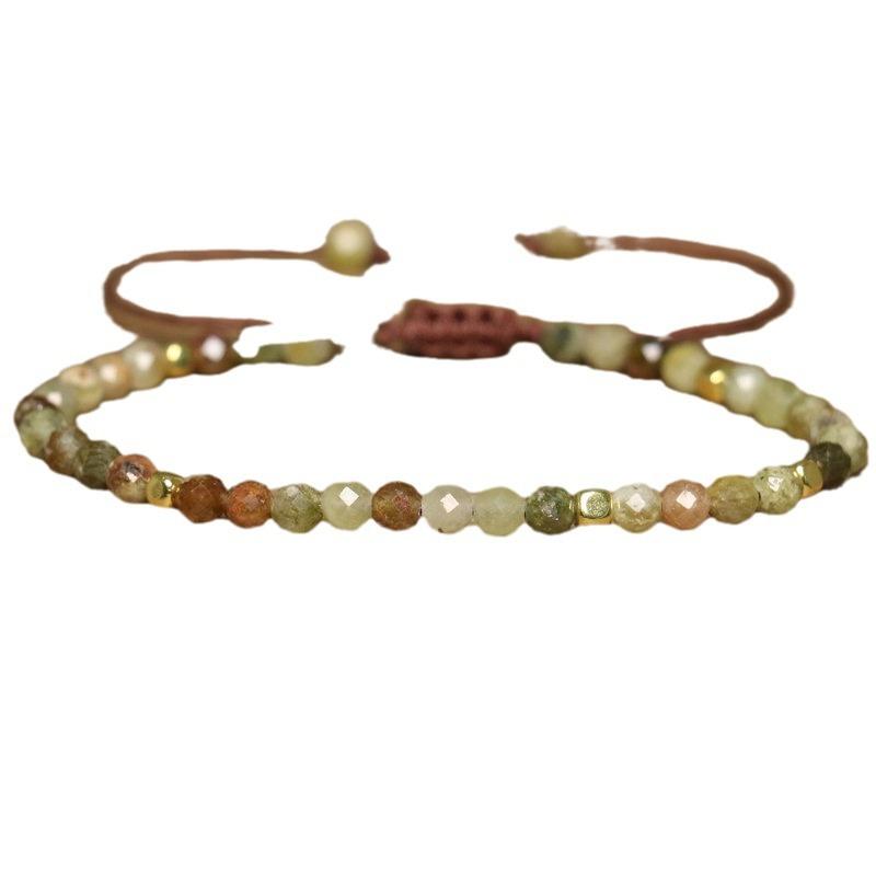Fancy Jasper Faceted Bead Bracelet – Gold Accent Adjustable Boho Jewelry, Earthy Calm Gift for Women