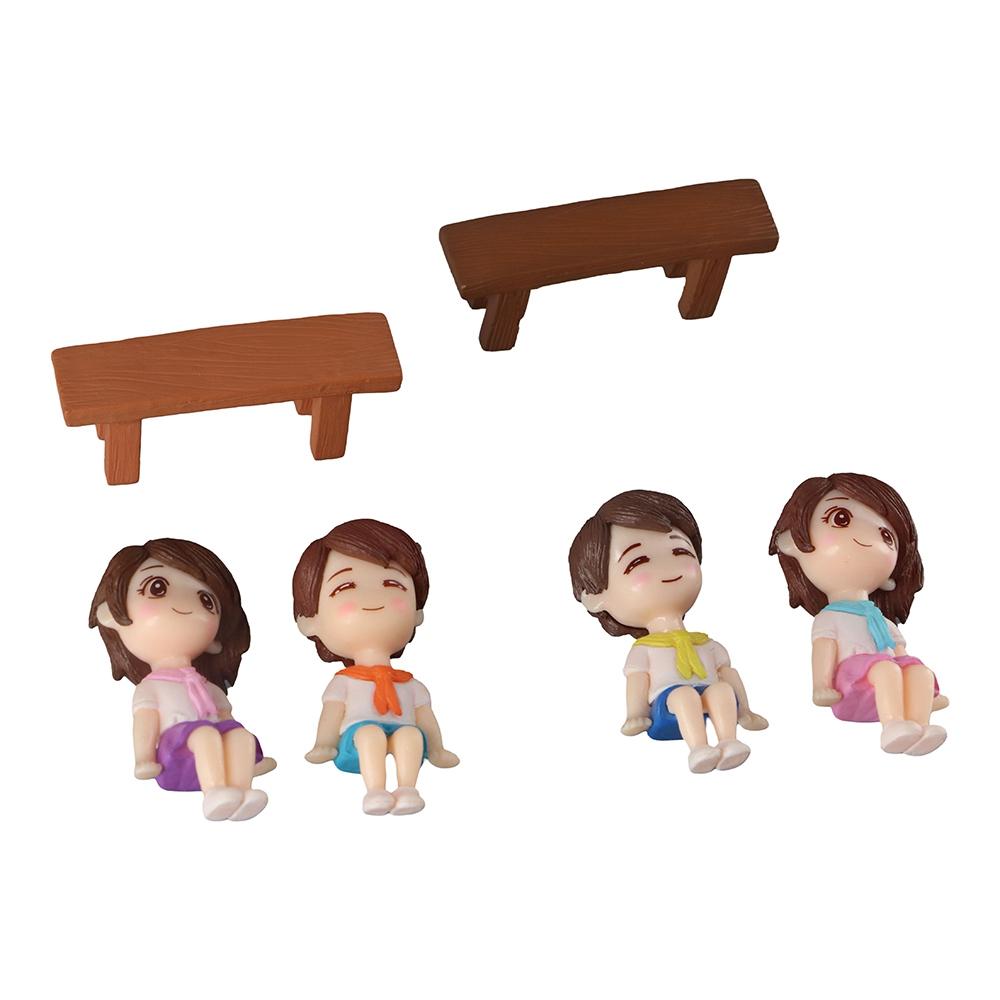 Dollhouse Creative Mini Sweety DIY Stool Couples Lovers Figurine Boy Girl Ornament Dolls Miniatures
