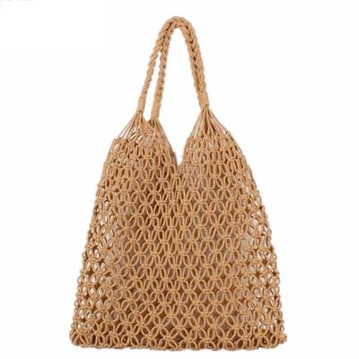 Borsa tessuta Borsa a rete intrecciata con fibbia per cravatta Borsa in paglia cava reticolata Borsa a tracolla in rete senza fodera