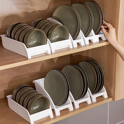 1pc Dish Storage Rack, Kitchen Dish Drain Rack, Plate Storage And Finishing Rack, Tableware Dinner Plate Rack