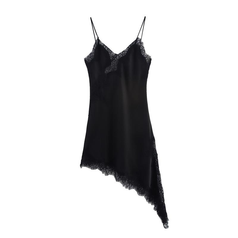 European & American Style Women's Asymmetrical Lace Camisole Dress