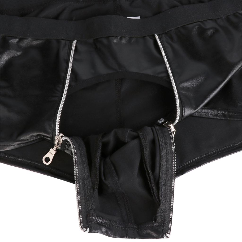 Men Brief Jock Strap Faux Leather Boxer Shorts Underwear Underpants