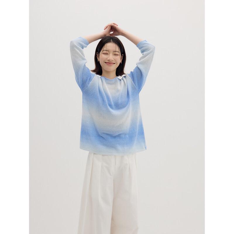 KOMPASU Lyocell-Blend Tie-Dye Oversized Long Sleeve Knit Sweater