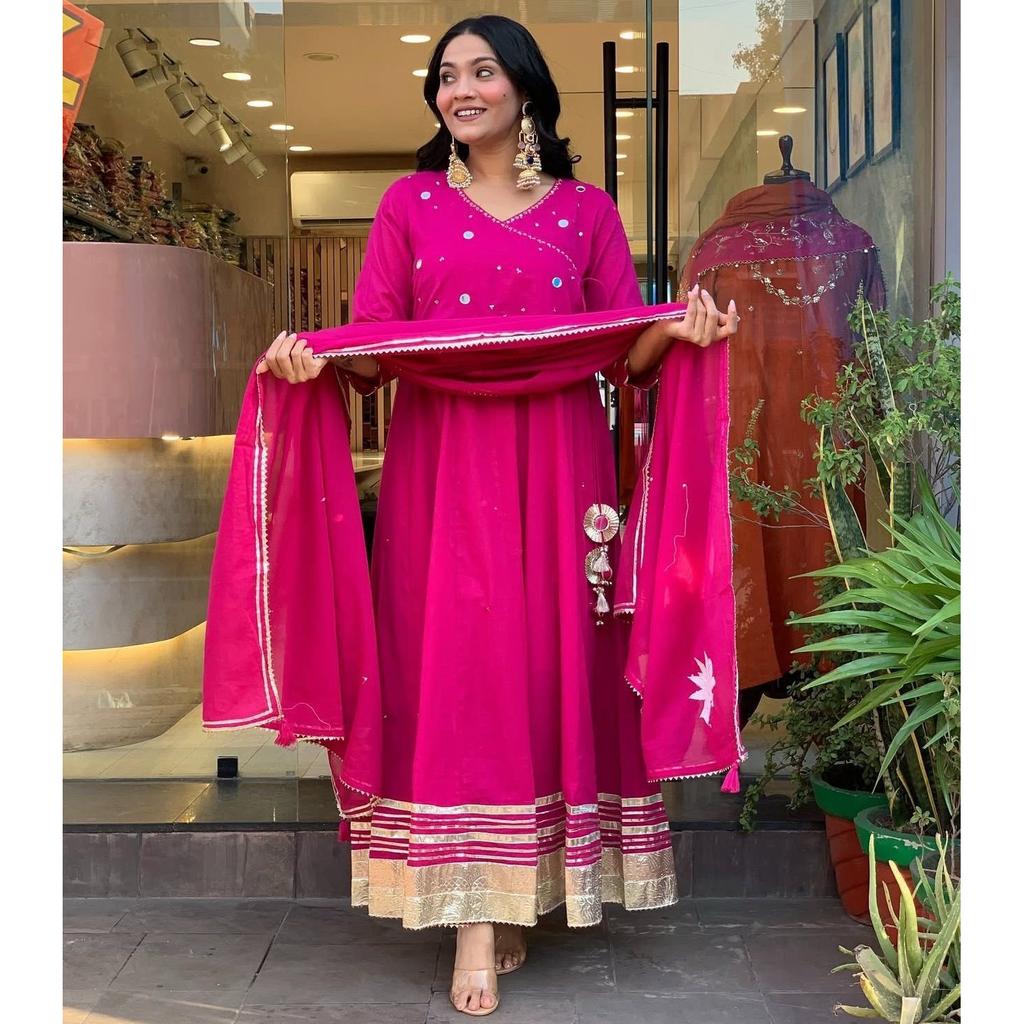 Pakistani Anarkali Suit Kurti Indian Bollywood Party Wear Kurta Pant Dupatta Set