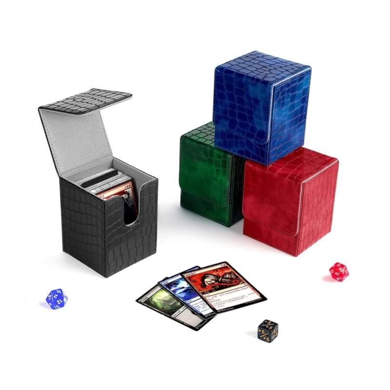Magnetic Playing Cards Deck Card Storage Box for Game Cards Storage PU Leather Deck Card Box Card Deck Case Cards Box