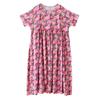 Summer new simple bohemian long dress fattened and enlarged short-sleeved crew neck printed dress women's clothing