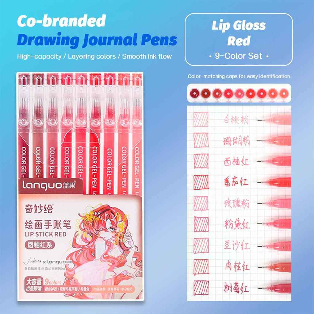 6/9pcs Set Languo Morandi Gel Pens 0.5mm Kawaii Pastel Set for Students Diary Scrapbook Painting & Drawing Pen School Supplies