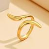 Adjustable 18K Gold Geometric Stainless Steel Ring