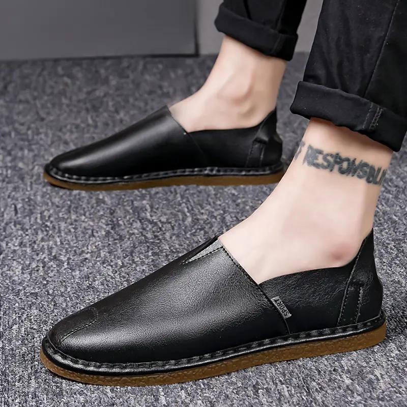 

Genuine Leather Luxury Italian Men Shoes Handmade Casual Loafers Casual Shoes New Summer 2025 Loafers Men Zapatos De Hombre 39 чёрный