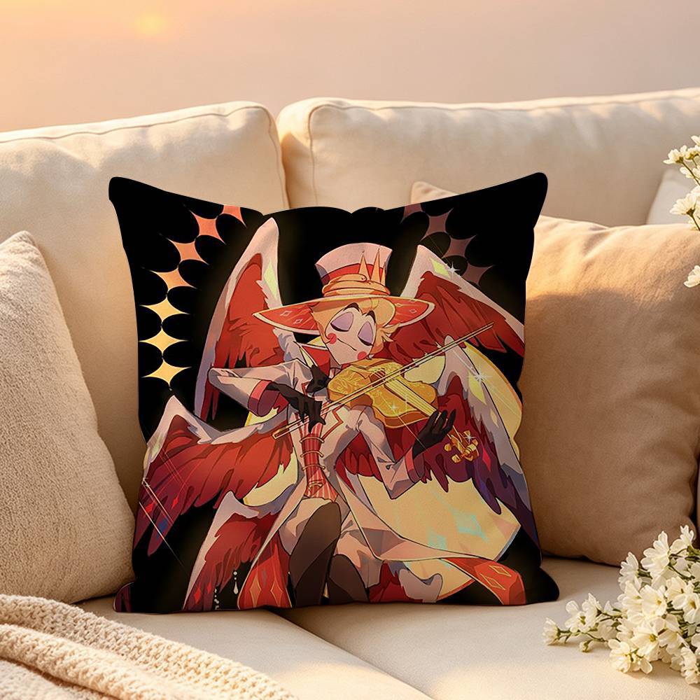 Animation Hazbin Hotel Llucifer Pillow Case Pattern Printed Pillowcase For Living Room Sofa Cushion Cover