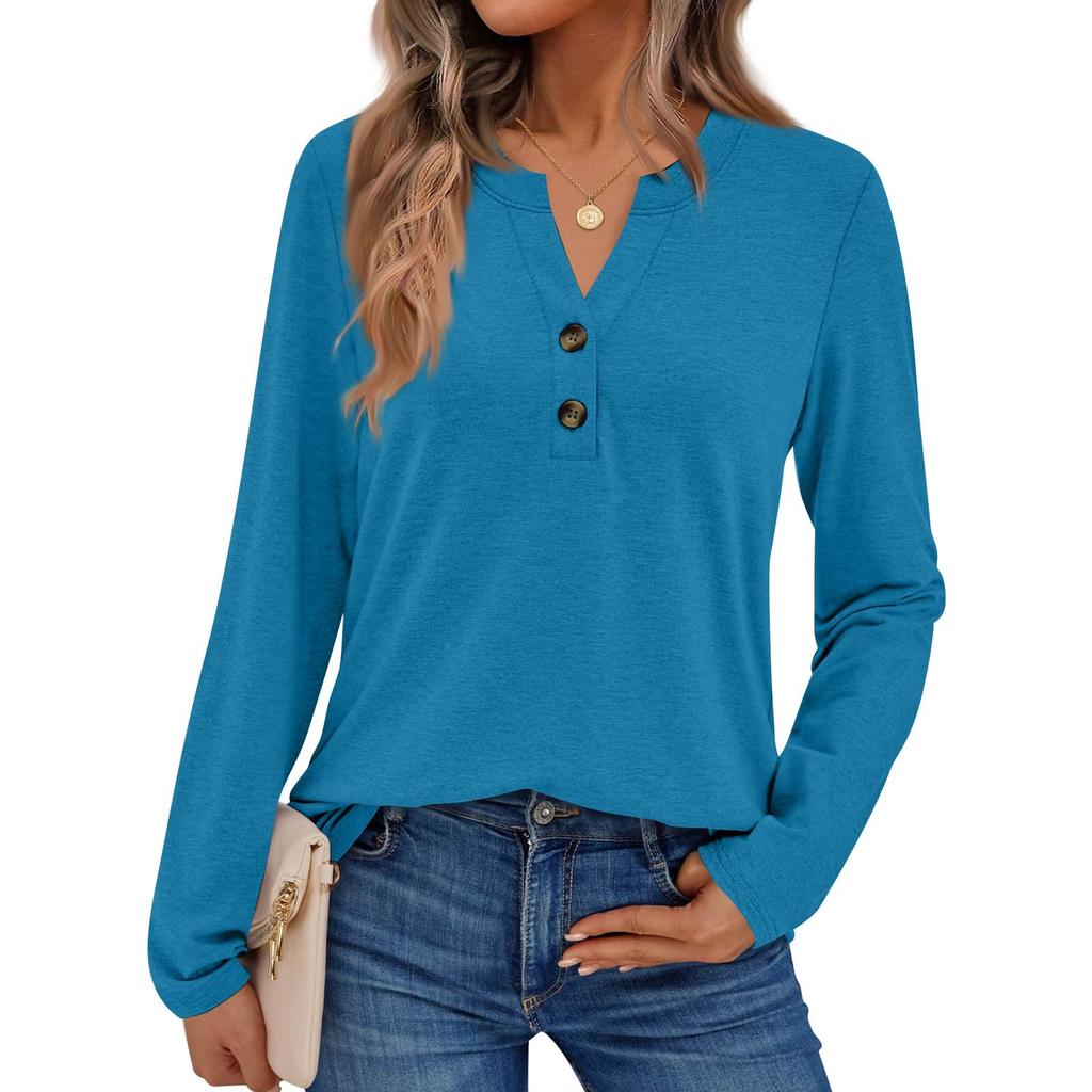 Camicie da donna a maniche lunghe a tinta unita Eleganti top casual Camicie alla moda Top