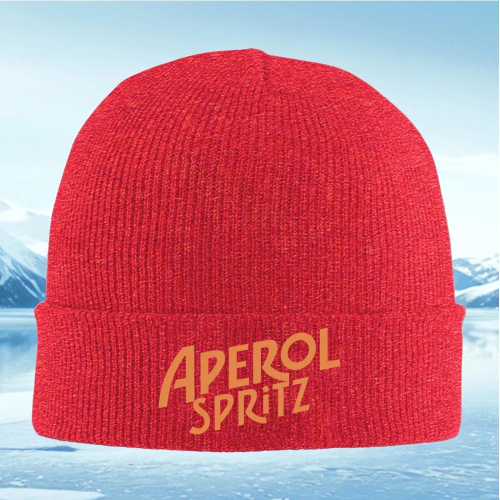 Aperol Spritz stylish orange letters Unisex Women Unisex Knitted Hat Beanie Pullover Cap Winter Thermal Warm Christmas Outdoor Cycl
